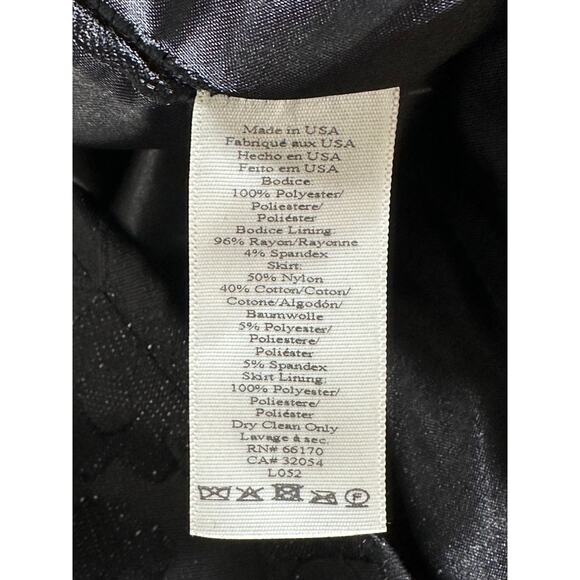 The Odells Anthropologie Dress Womens 6 Black Rosebud Pencil Metallic Floral LBD - Picture 7 of 7